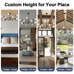 Drayven Modern Tiered Sputnik Metal Chandelier Drayven Modern Tiered Sputnik Metal Chandelier