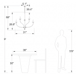 Caelestis Farmhouse 9 Light Metal Chandelier