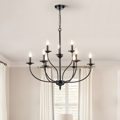 Caelestis Farmhouse 9 Light Metal Chandelier