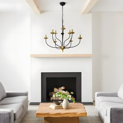 Caelestis Farmhouse 9 Light Metal Chandelier