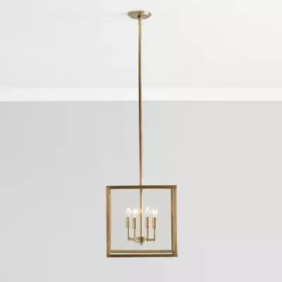 Bralen Rustic Square Lantern Glass Pendant Light