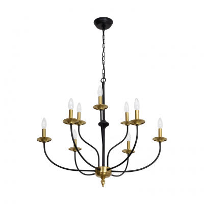 Caelestis Farmhouse 9 Light Metal Chandelier