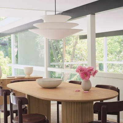 Orabella Scandinavian Tiered Linen Cone Pendant Light Orabella Scandinavian Tiered Linen Cone Pendant Light