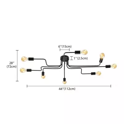 Phaedros Industrial Black Semi Flush Mount Ceiling Light
