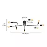 Phaedros Industrial Black Semi Flush Mount Ceiling Light