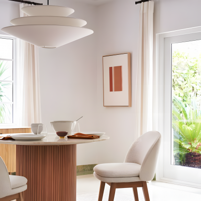Orabella Scandinavian Tiered Linen Cone Pendant Light Orabella Scandinavian Tiered Linen Cone Pendant Light