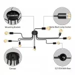 Phaedros Industrial Black Semi Flush Mount Ceiling Light