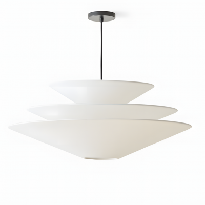 Orabella Scandinavian Tiered Linen Cone Pendant Light Orabella Scandinavian Tiered Linen Cone Pendant Light