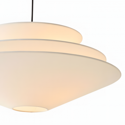 Orabella Scandinavian Tiered Linen Cone Pendant Light Orabella Scandinavian Tiered Linen Cone Pendant Light