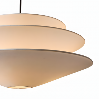 Orabella Scandinavian Tiered Linen Cone Pendant Light Orabella Scandinavian Tiered Linen Cone Pendant Light