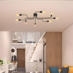 Phaedros Industrial Black Semi Flush Mount Ceiling Light