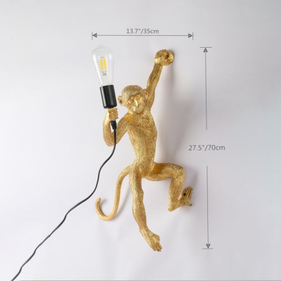 Ioneus Creative Gold Resin Monkey Sconce Ioneus Creative Gold Resin Monkey Sconce