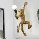 Ioneus Creative Gold Resin Monkey Sconce