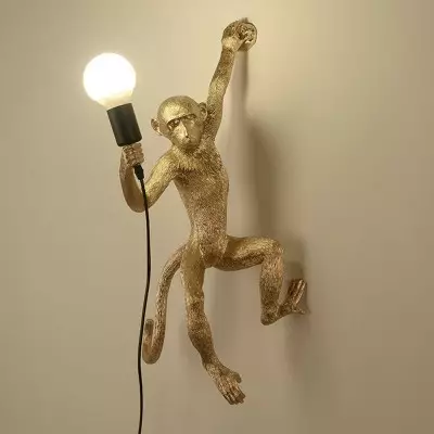 Ioneus Creative Gold Resin Monkey Sconce Ioneus Creative Gold Resin Monkey Sconce