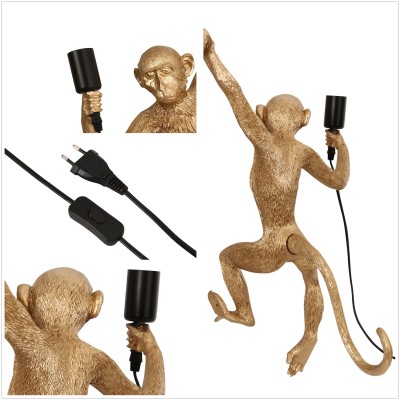 Ioneus Creative Gold Resin Monkey Sconce Ioneus Creative Gold Resin Monkey Sconce
