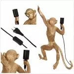 Ioneus Creative Gold Resin Monkey Sconce