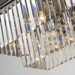 Leandros Luxury Tiered Crystal Rectangle Chandelier