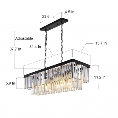 Leandros Luxury Tiered Crystal Rectangle Chandelier Leandros Luxury Tiered Crystal Rectangle Chandelier