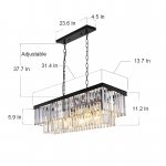 Leandros Luxury Tiered Crystal Rectangle Chandelier