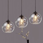 Mhyrra Farmhouse 3-Light Grey Glass Crystal Pendant Light
