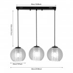 Mhyrra Farmhouse 3-Light Grey Glass Crystal Pendant Light