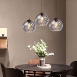 Mhyrra Farmhouse 3-Light Grey Glass Crystal Pendant Light