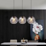 Mhyrra Farmhouse 3-Light Grey Glass Crystal Pendant Light