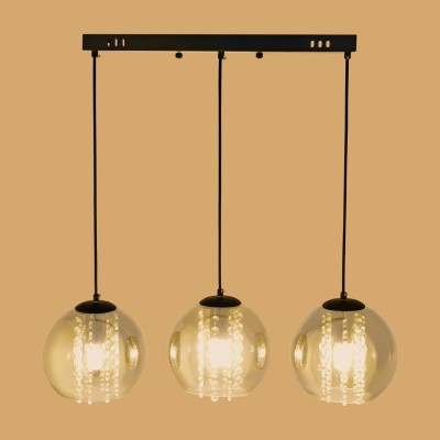Mhyrra Farmhouse 3-Light Grey Glass Crystal Pendant Light Mhyrra Farmhouse 3-Light Grey Glass Crystal Pendant Light