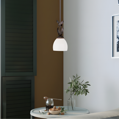 Jeran Modern Milk Glass Dome Pendant Light