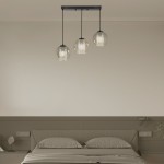 Mhyrra Farmhouse 3-Light Grey Glass Crystal Pendant Light
