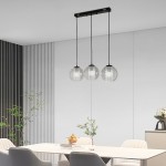 Mhyrra Farmhouse 3-Light Grey Glass Crystal Pendant Light