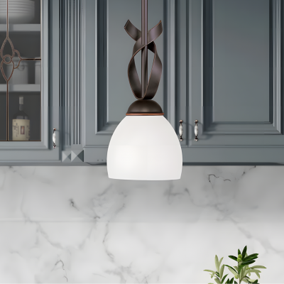 Jeran Modern Milk Glass Dome Pendant Light