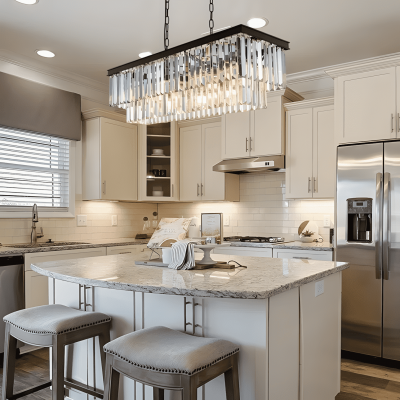 Leandros Luxury Tiered Crystal Rectangle Chandelier Leandros Luxury Tiered Crystal Rectangle Chandelier
