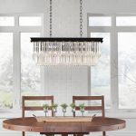 Leandros Luxury Tiered Crystal Rectangle Chandelier