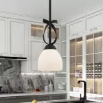Isidoro Farmhouse Tiered Linen Drum Pendant