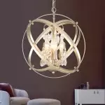 Haldora Rustic Crystal Globe Pendant Light