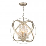 Haldora Rustic Crystal Globe Pendant Light
