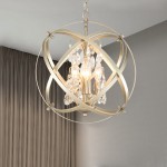 Haldora Rustic Crystal Globe Pendant Light