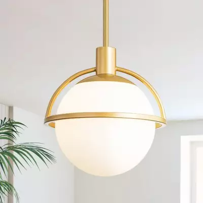 Iantheus Farmhouse Frosted Milk Glass Globe Pendant Light Iantheus Farmhouse Frosted Milk Glass Globe Pendant Light