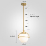 Iantheus Farmhouse Frosted Milk Glass Globe Pendant Light