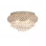 Jorunn Tiered Crystal Drum Flush Mount Ceiling Light
