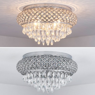 Jorunn Tiered Crystal Drum Flush Mount Ceiling Light Jorunn Tiered Crystal Drum Flush Mount Ceiling Light