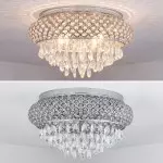 Jorunn Tiered Crystal Drum Flush Mount Ceiling Light