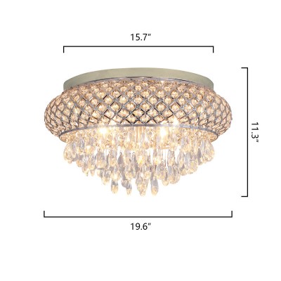 Jorunn Tiered Crystal Drum Flush Mount Ceiling Light Jorunn Tiered Crystal Drum Flush Mount Ceiling Light