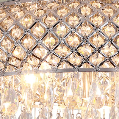 Jorunn Tiered Crystal Drum Flush Mount Ceiling Light Jorunn Tiered Crystal Drum Flush Mount Ceiling Light