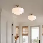 Ellis Retro Milk White Glass Ceiling Light