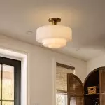 Ellis Retro Milk White Glass Ceiling Light