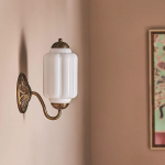 Cyrilith Vintage Milk Glass Oiled Brass Eloise Sconce