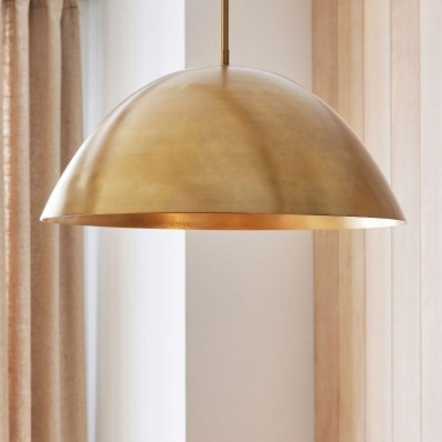 Deryn Farmhouse Brass Dome Pendant Light