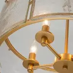 Coriander Farmhouse Water Ripple Glass Drum Chandelier